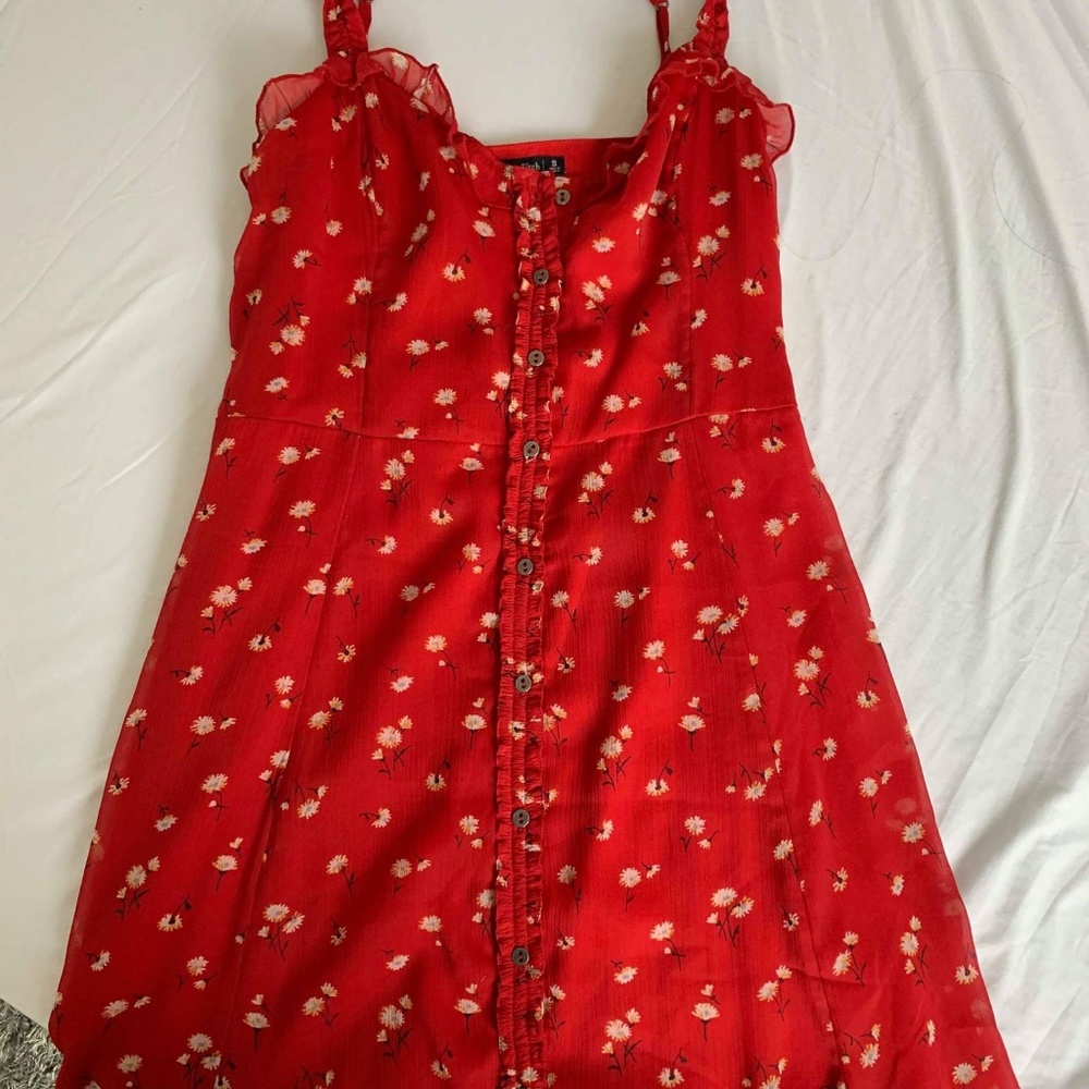 red dress abercrombie and fitch